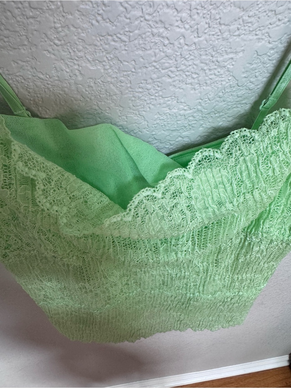 Cosabella Mesh Lace Spaghetti Strap Tank Women’s L Lime Green - Picture 8 of 8